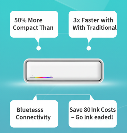 Faibuy X9 Portable Wireless A4 Printer - Smart Homework & Photo Print, Bluetooth Thermal Inkless Mini Printer for Students & Office